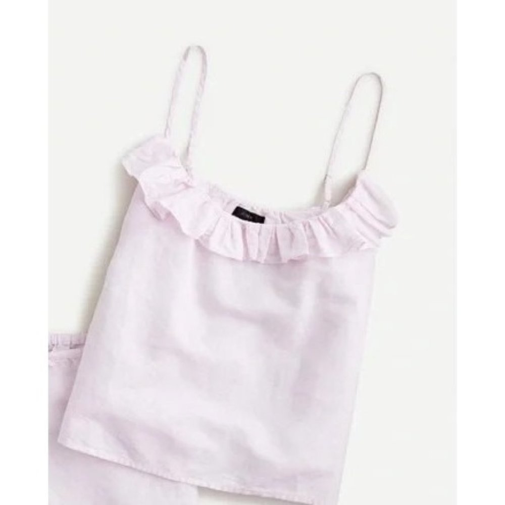 J. Crew Cotton Linen Ruffle Tank XS
